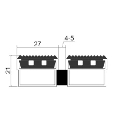 Алюминиевая грязезащитная решетка СТАНДАРТ резина