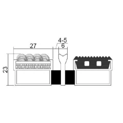Алюминиевая грязезащитная решетка СТАНДАРТ резина+ворс+скребок