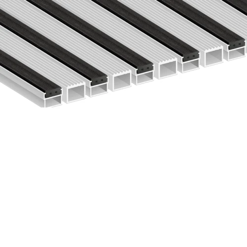 Алюминиевая грязезащитная решетка СТАНДАРТ резина+широкий скребок