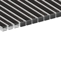 Алюминиевая грязезащитная решетка ПРЕМИУМ резина+щетка