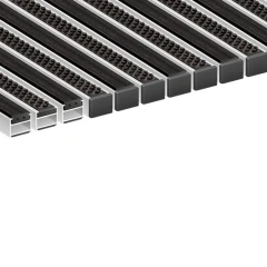 Алюминиевая грязезащитная решетка ПРЕМИУМ резина+щетка