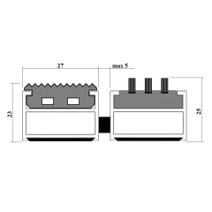 Алюминиевая грязезащитная решетка ПРЕМИУМ резина+щетка