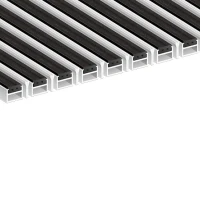 Алюминиевая грязезащитная решетка СТРОНГ резина+скребок