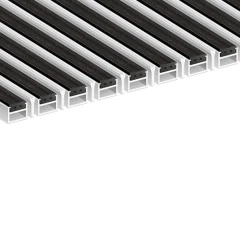 Алюминиевая грязезащитная решетка СТРОНГ резина+скребок