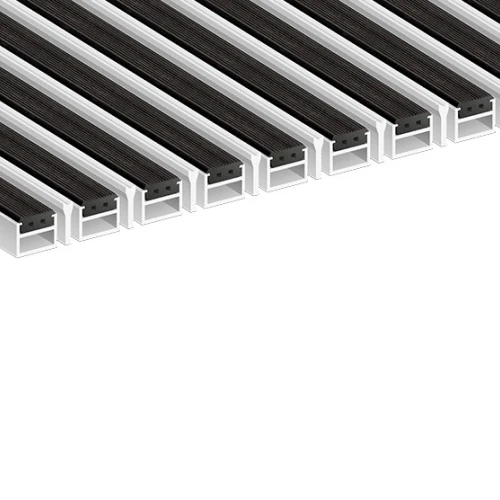 Алюминиевая грязезащитная решетка СТРОНГ резина+скребок