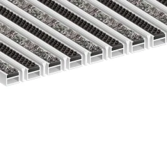 Алюминиевая грязезащитная решетка СТРОНГ ворс+щетка+скребок