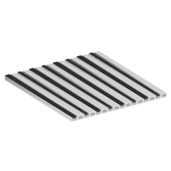 Алюминиевая грязезащитная решетка СТРОНГ резина + ш.скребок + щетка + ш.скребок