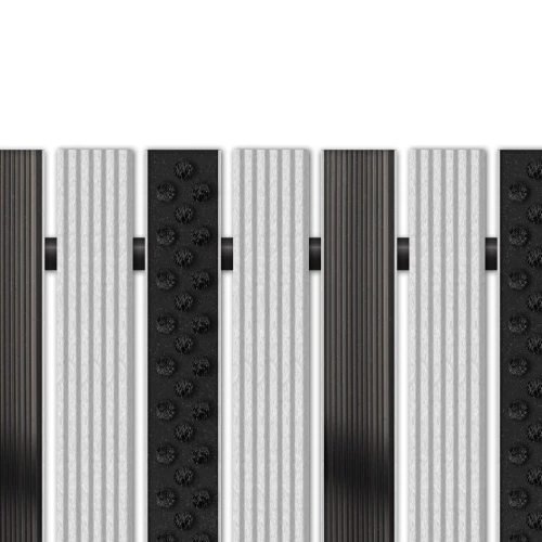 Алюминиевая грязезащитная решетка СТРОНГ резина + ш.скребок + щетка + ш.скребок