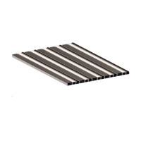 Алюминиевая грязезащитная решетка СТАНДАРТ 40 резина+щетка+широкий скребок