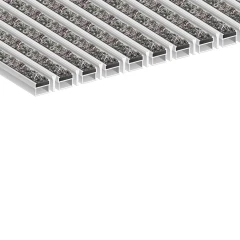 Алюминиевая грязезащитная решетка СТАНДАРТ ворс+скребок