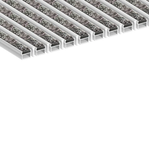 Алюминиевая грязезащитная решетка СТАНДАРТ ворс+скребок