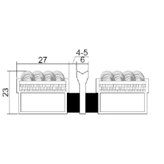 Алюминиевая грязезащитная решетка СТАНДАРТ ворс+скребок