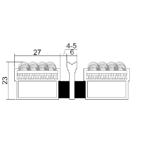 Алюминиевая грязезащитная решетка СТАНДАРТ ворс+скребок
