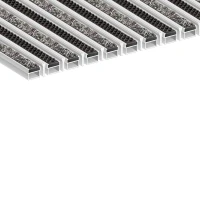 Алюминиевая грязезащитная решетка СТАНДАРТ ворс+щетка+скребок