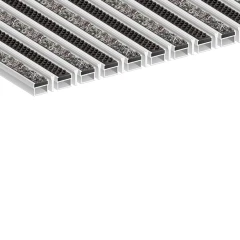 Алюминиевая грязезащитная решетка СТАНДАРТ ворс+щетка+скребок