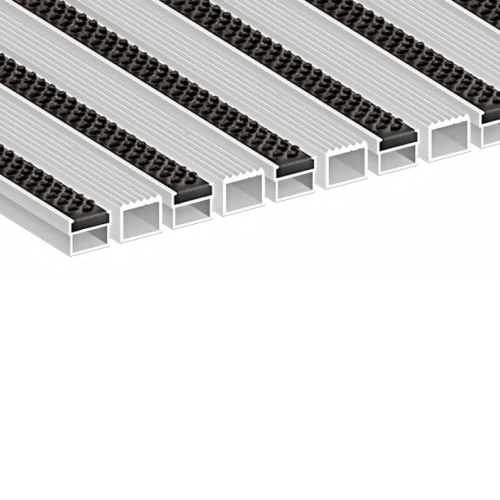 Алюминиевая грязезащитная решетка СТАНДАРТ щетка+широкий скребок