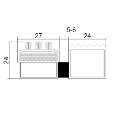 Алюминиевая грязезащитная решетка СТАНДАРТ щетка+широкий скребок