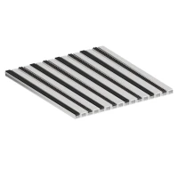 Алюминиевая грязезащитная решетка СТАНДАРТ резина+широкий скребок+щетка+широкий скребок