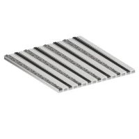 Алюминиевая грязезащитная решетка СТАНДАРТ ворс+широкий скребок+щетка+широкий скребок