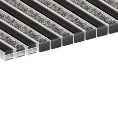 Алюминиевая грязезащитная решетка ПРЕМИУМ резина+ворс