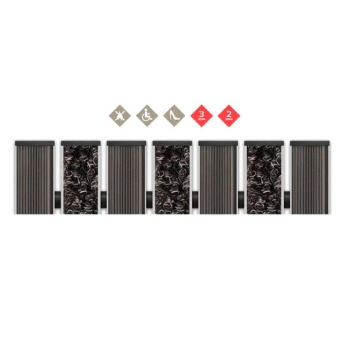 Алюминиевая грязезащитная решетка ПРЕМИУМ резина+ворс