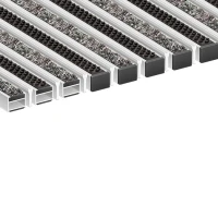 Алюминиевая грязезащитная решетка ПРЕМИУМ ворс+щетка+скребок