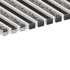 Алюминиевая грязезащитная решетка ПРЕМИУМ ворс+щетка+скребок