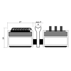 Алюминиевая грязезащитная решетка ПРЕМИУМ ворс+щетка+скребок