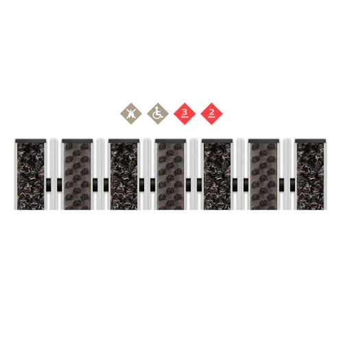 Алюминиевая грязезащитная решетка ПРЕМИУМ ворс+щетка+скребок