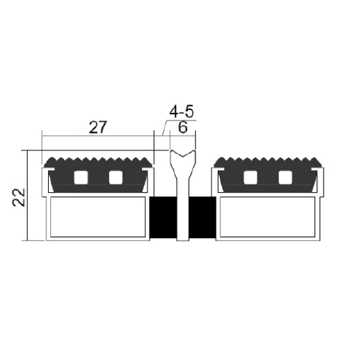 Алюминиевая грязезащитная решетка СТАНДАРТ резина+скребок