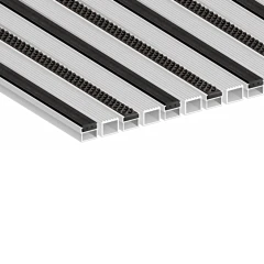 Алюминиевая грязезащитная решетка СТАНДАРТ резина+щетка+широкий скребок