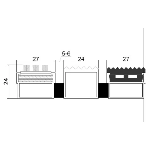 Алюминиевая грязезащитная решетка СТАНДАРТ резина+щетка+широкий скребок