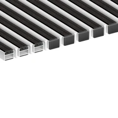 Алюминиевая грязезащитная решетка ПРЕМИУМ резина+скребок