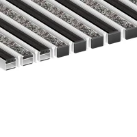 Алюминиевая грязезащитная решетка ПРЕМИУМ резина+ворс+скребок