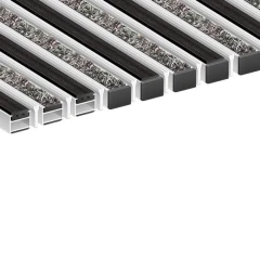 Алюминиевая грязезащитная решетка ПРЕМИУМ резина+ворс+скребок