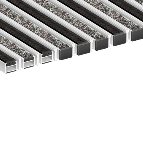 Алюминиевая грязезащитная решетка ПРЕМИУМ резина+ворс+скребок