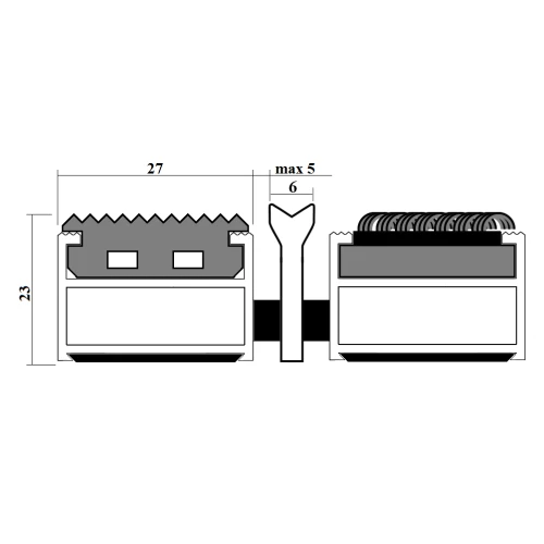 Алюминиевая грязезащитная решетка ПРЕМИУМ резина+ворс+скребок