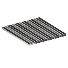 Алюминиевая грязезащитная решетка ПРЕМИУМ резина+ворс+щетка