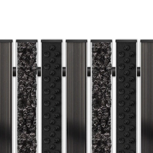 Алюминиевая грязезащитная решетка ПРЕМИУМ резина+ворс+щетка