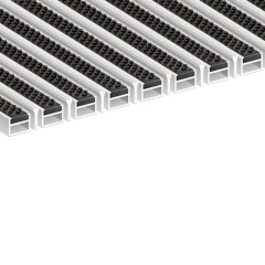 Алюминиевая грязезащитная решетка СТРОНГ щетка+скребок