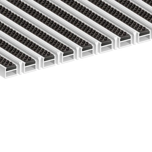 Алюминиевая грязезащитная решетка СТРОНГ щетка+скребок