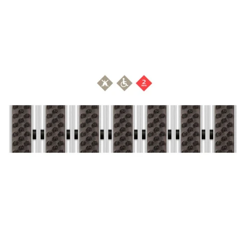 Алюминиевая грязезащитная решетка СТРОНГ щетка+скребок