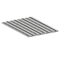 Алюминиевая грязезащитная решетка СТАНДАРТ 40 ворс+широкий скребок+щетка+широкий скребок