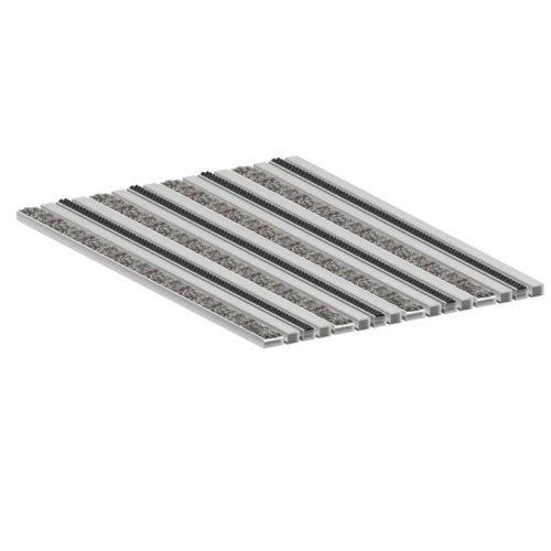 Алюминиевая грязезащитная решетка СТАНДАРТ 40 ворс+широкий скребок+щетка+широкий скребок