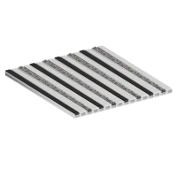 Алюминиевая грязезащитная решетка СТАНДАРТ резина+широкий скребок+ворс+широкий скребок