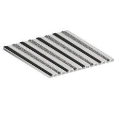 Алюминиевая грязезащитная решетка СТАНДАРТ резина+широкий скребок+ворс+широкий скребок