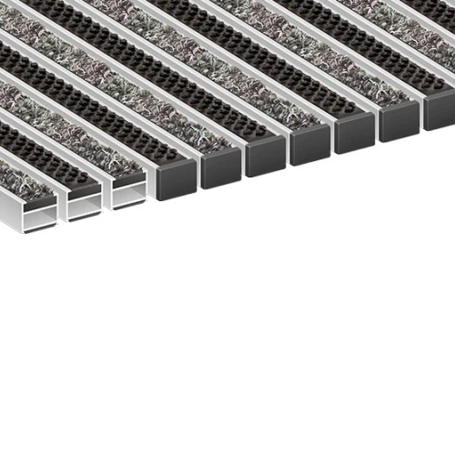 Алюминиевая грязезащитная решетка ПРЕМИУМ ворс+щетка