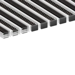 Алюминиевая грязезащитная решетка ПРЕМИУМ резина+щетка+скребок