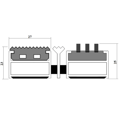 Алюминиевая грязезащитная решетка ПРЕМИУМ резина+щетка+скребок