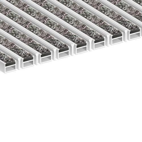 Алюминиевая грязезащитная решетка СТРОНГ ворс+скребок